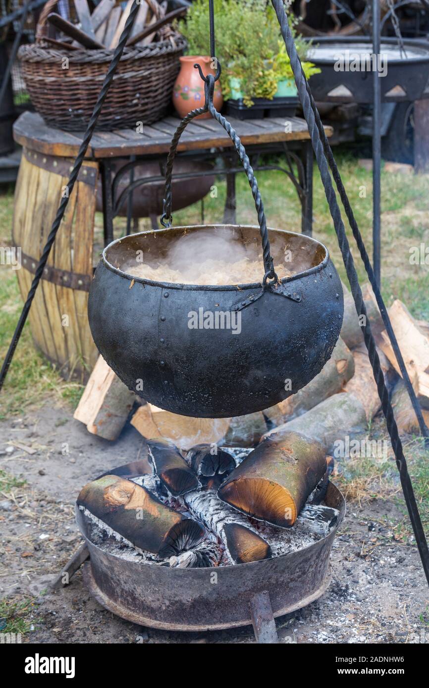 https://c8.alamy.com/comp/2ADNHW6/in-a-metal-pot-on-hot-wood-a-dinner-is-cooked-in-a-rural-area-in-the-background-firewood-is-lying-on-the-green-grass-on-a-sunny-day-2ADNHW6.jpg