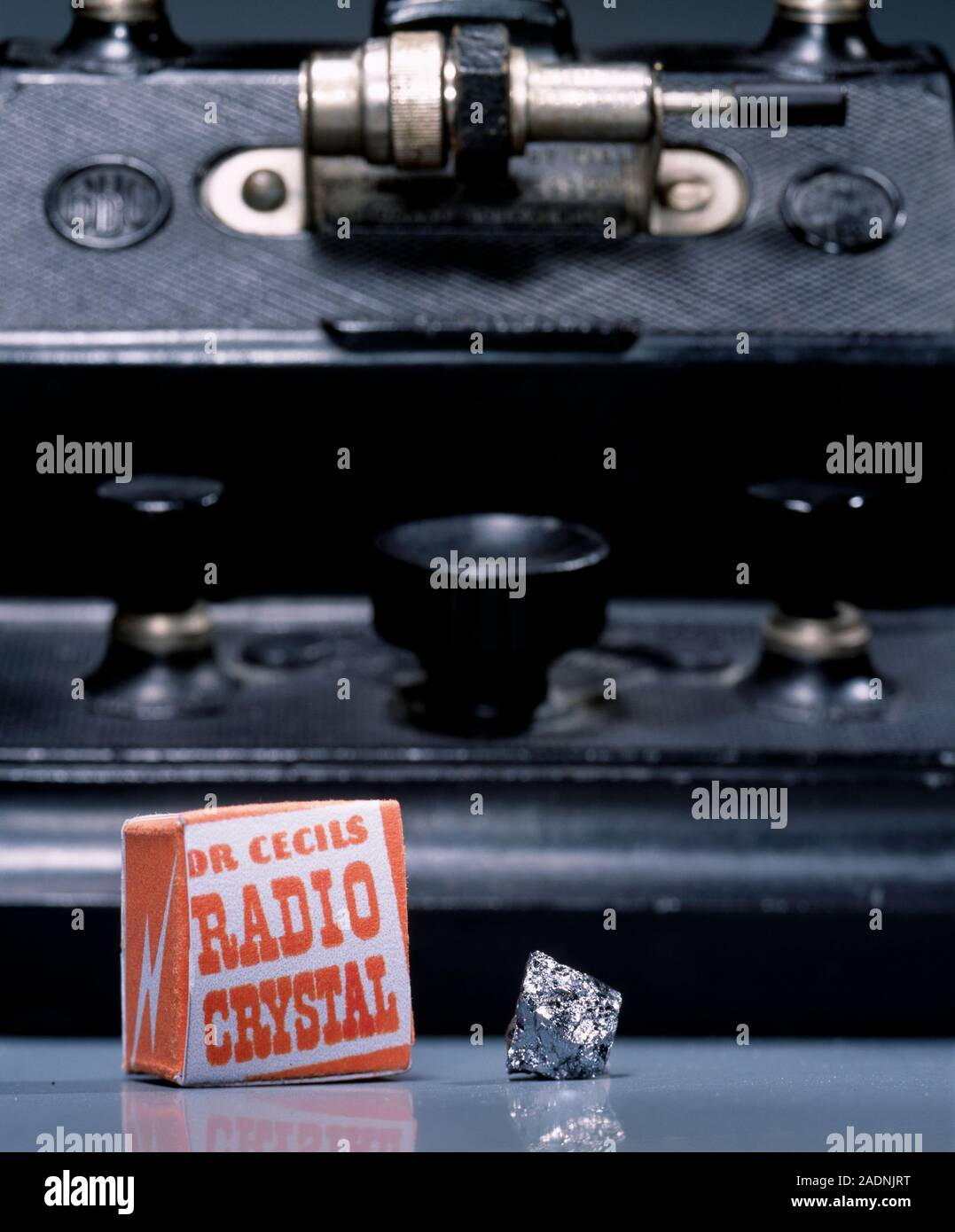 Crystal radio set. This radio receiver was built in c.1926 by the Brownie  Wireless Company of Great Britain Ltd. It functions without the need for a  p Stock Photo - Alamy