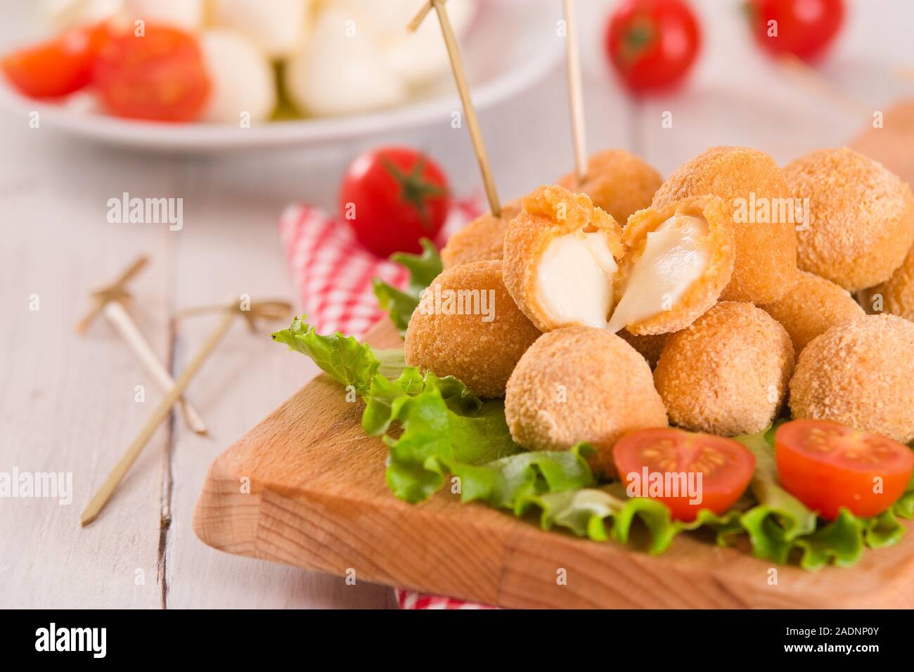 Fried Mozzarella cheese balls Stock Photo Alamy