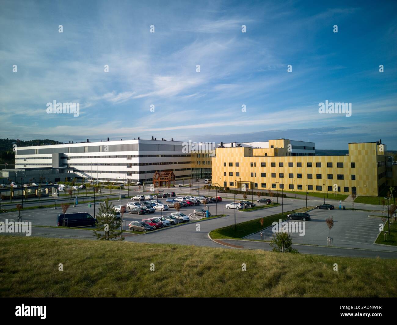 Kalnes, Sarpsborg in Norway - May 2018: Ostfold Regional Hospital. Stock Photo