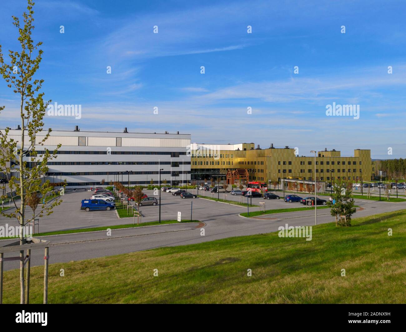 Kalnes, Sarpsborg in Norway - May 2018: Ostfold Regional Hospital. Stock Photo