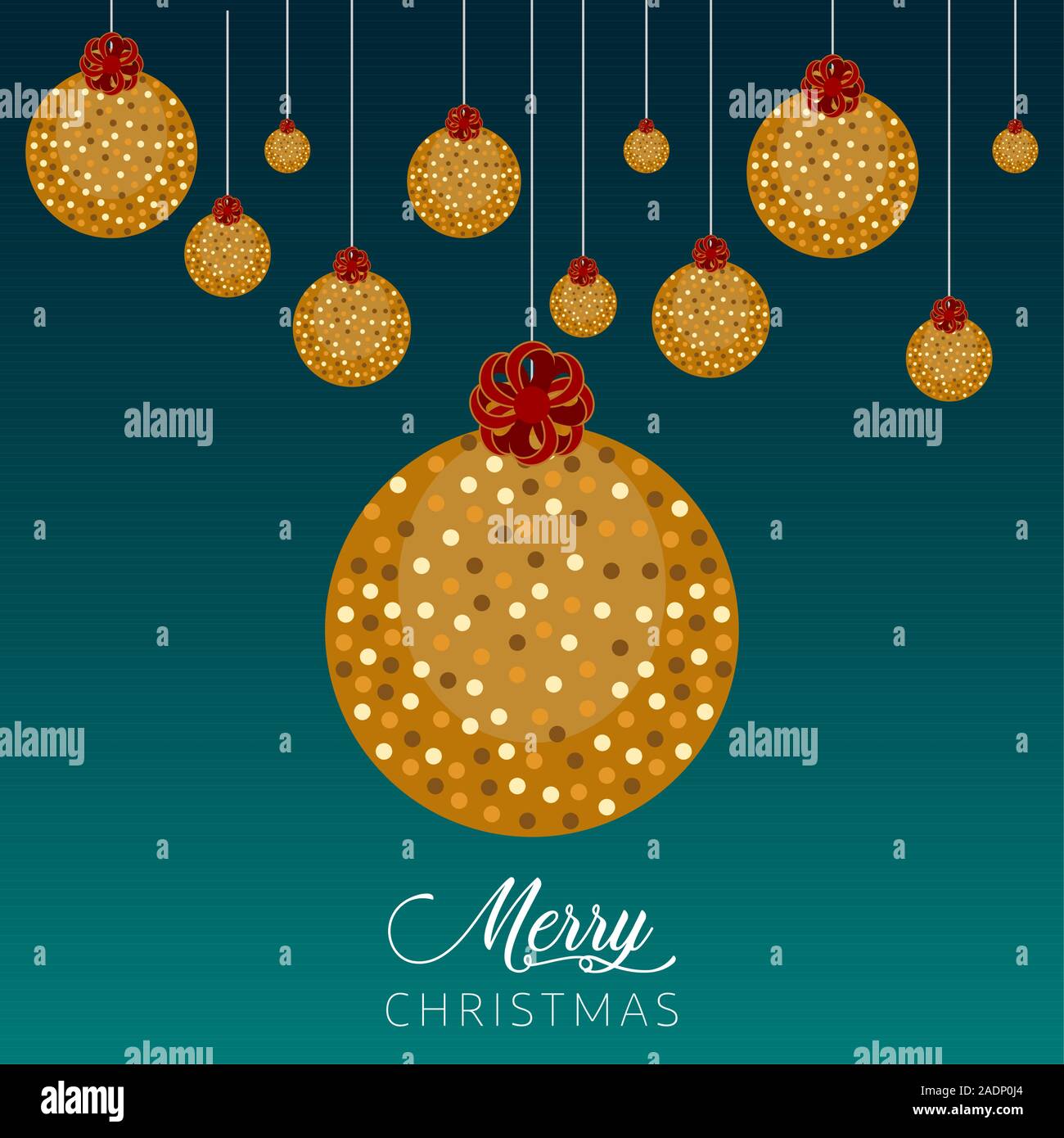 Merry christmas poster with a shiny christmas balls - Vector Stock ...