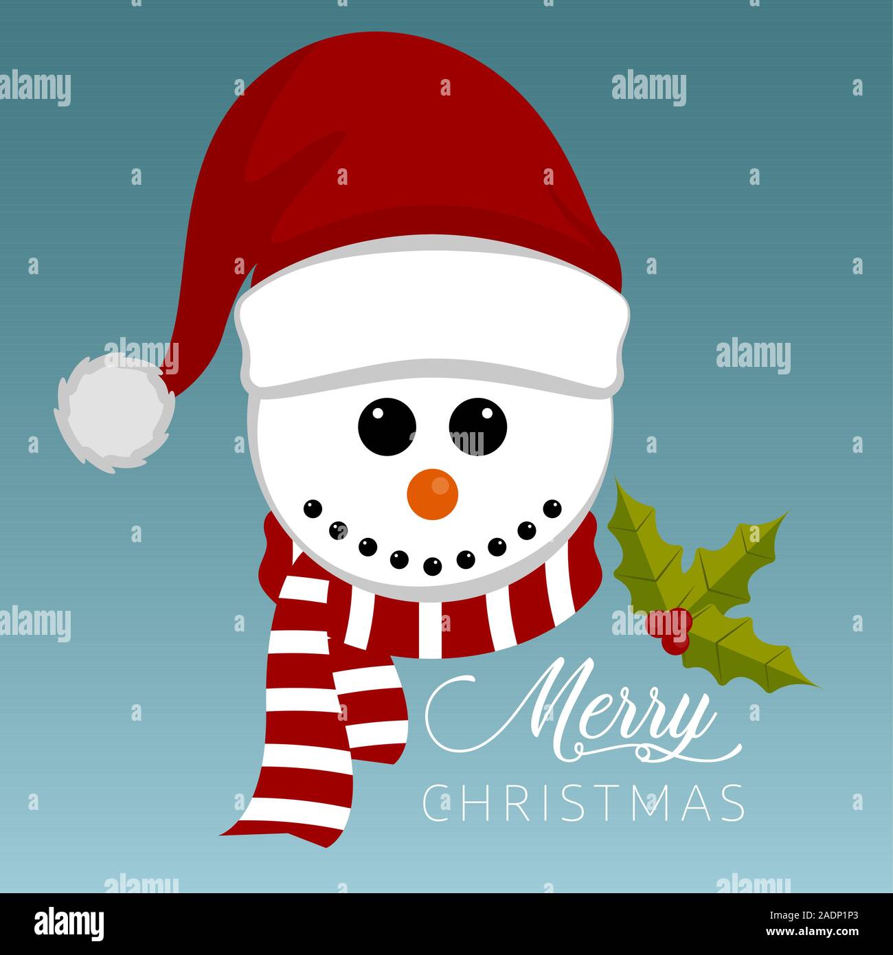 Merry christmas poster with a snowman - Vector Stock Vector Image & Art ...