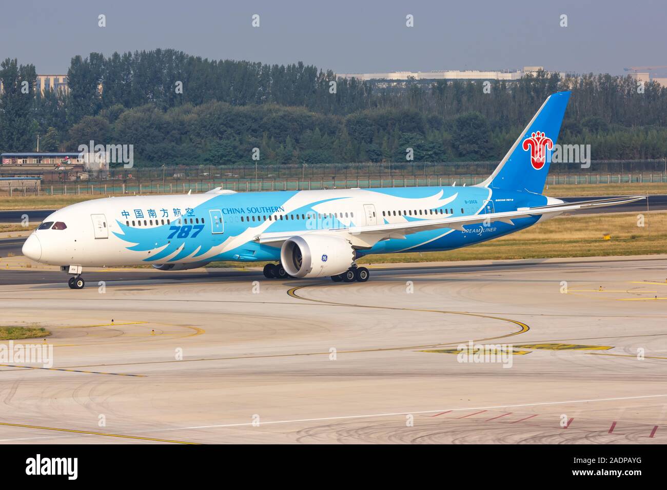 Beijing, China – October 2, 2019: China Southern Airlines Boeing 787-9 Dreamliner airplane at Beijing airport (PEK) in China. Stock Photo