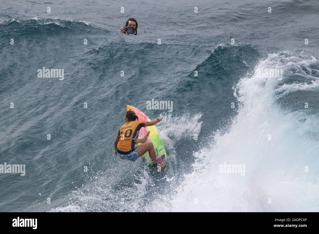 Carissa Moore winning the 2019 Women's surfing title at the Maui Pro