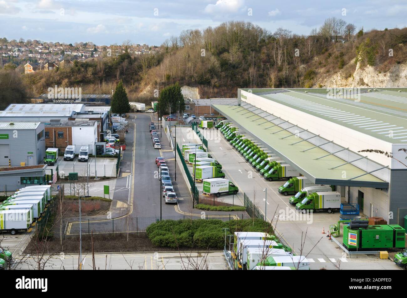 Waitrose & Partners Dotcom Fulfilment Centre, a purpose-built, six acre site with an 80,000 sq ft picking space, Coulsdon, South London, England, UK Stock Photo