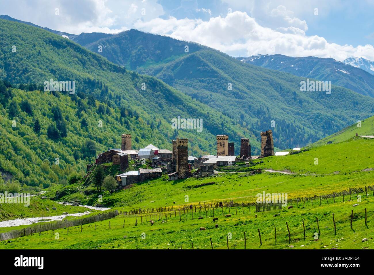 Murkmeli Village, Ushguli, Samegrelo-Zemo Svaneti Region, Georgia Stock ...