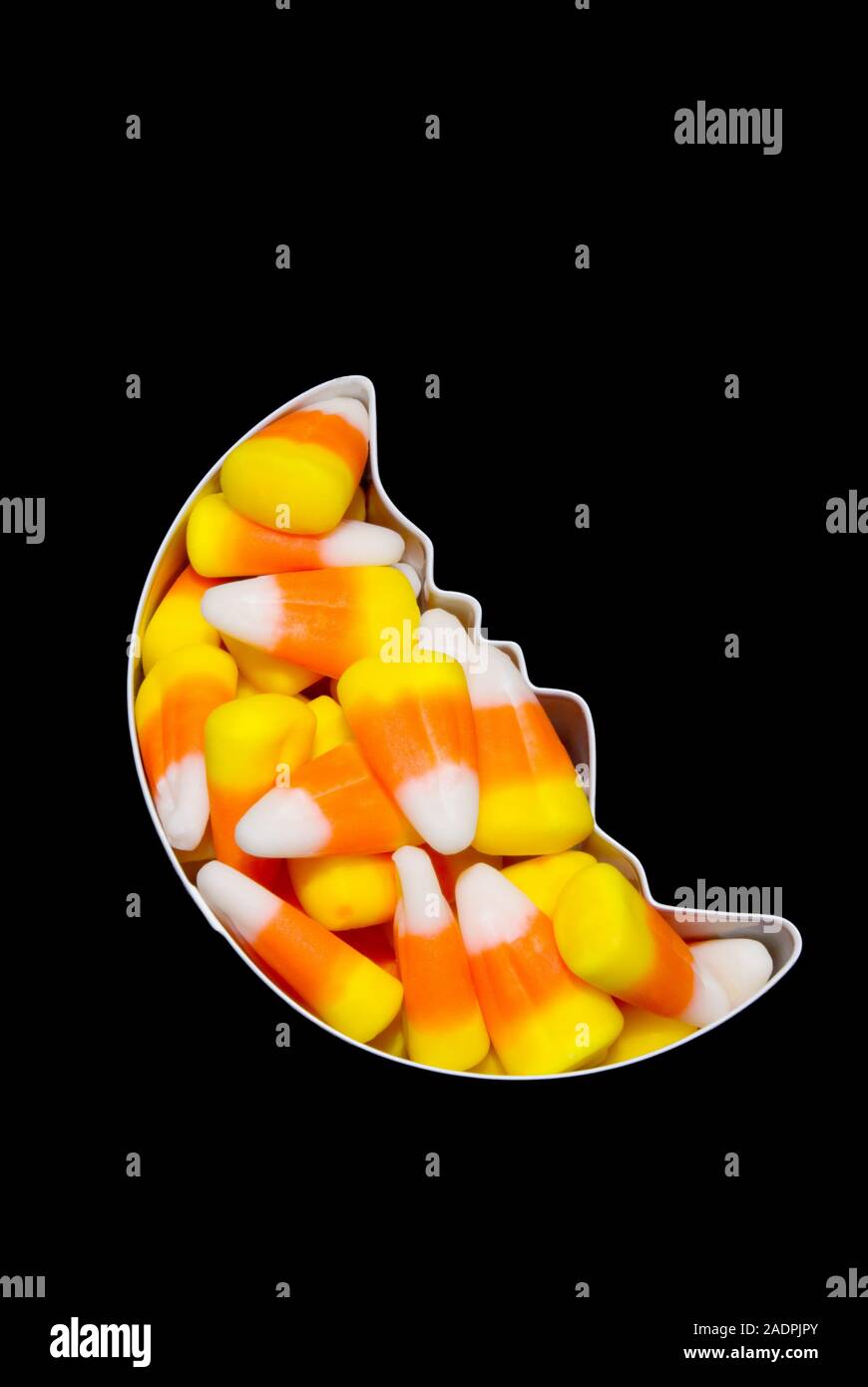 Halloween trick or treat candy corn in a half moon shaped kitchen