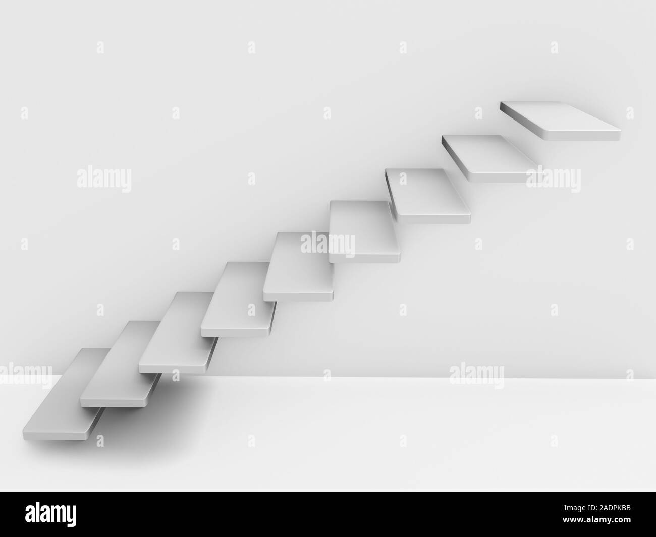 Staircase with steps in the wall. Business concept. 3d render Stock Photo