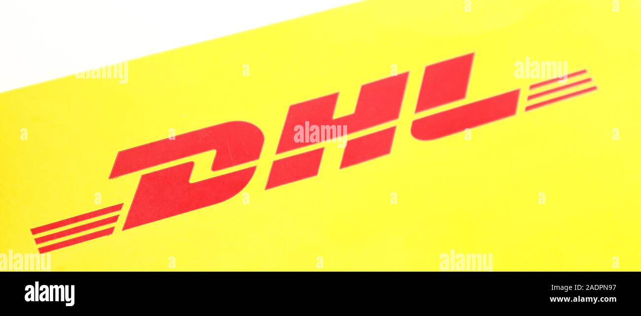 DHL company sign printed on the letter envelope Stock Photo - Alamy