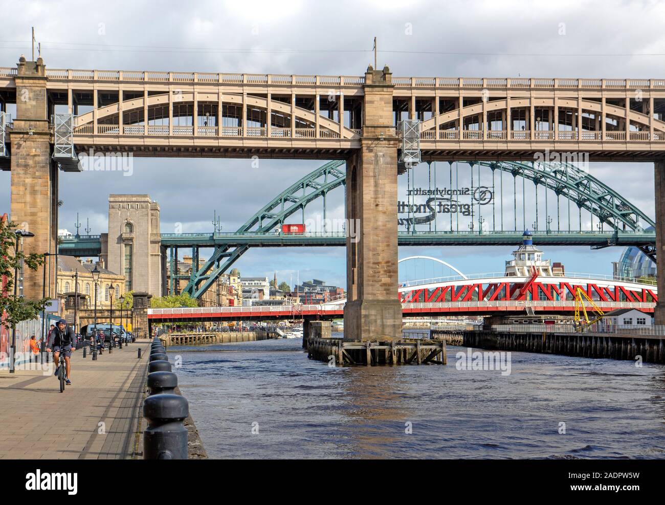 Bridges over the River Tyne in Newcastle upon Tyne Stock Photo