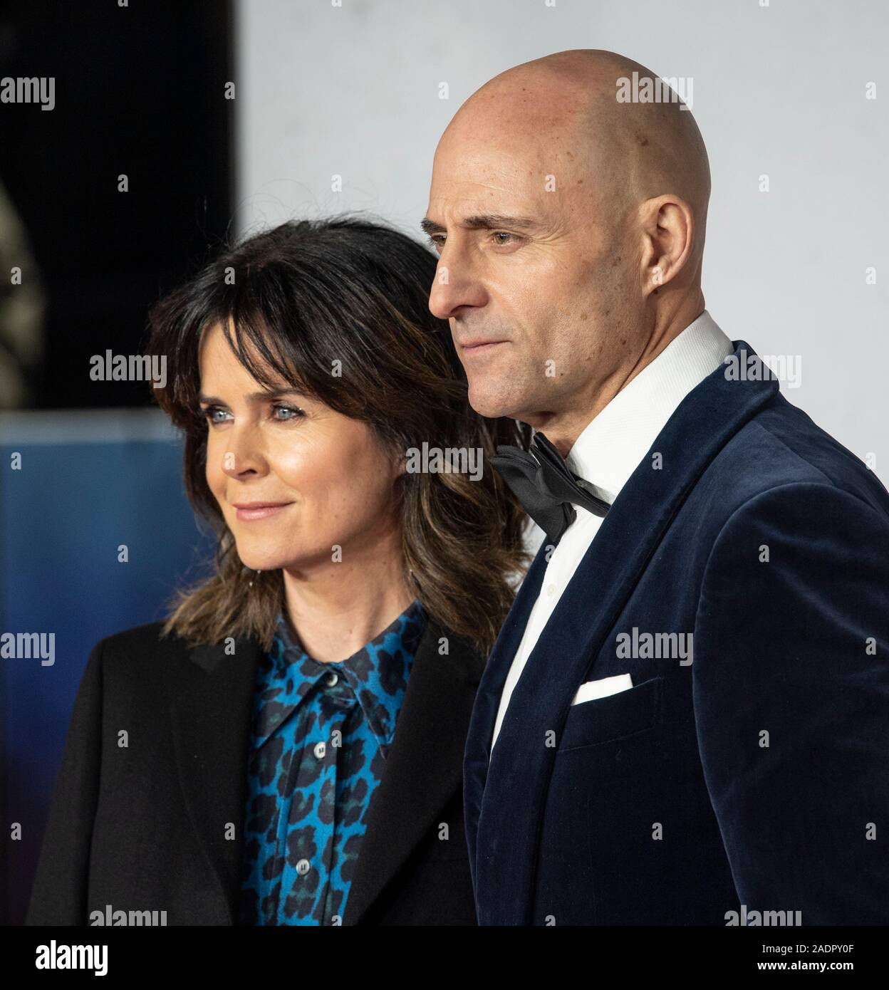 London, UK. 04th Dec, 2019. LONDON, ENGLAND - DECEMBER 04: Liza Marshall and Mark Strong attends the World Premiere and Royal Performance of '1917' at Odeon Luxe Leicester Square on December 4, 2019 in London, England. Credit: Gary Mitchell, GMP Media/Alamy Live News Stock Photo
