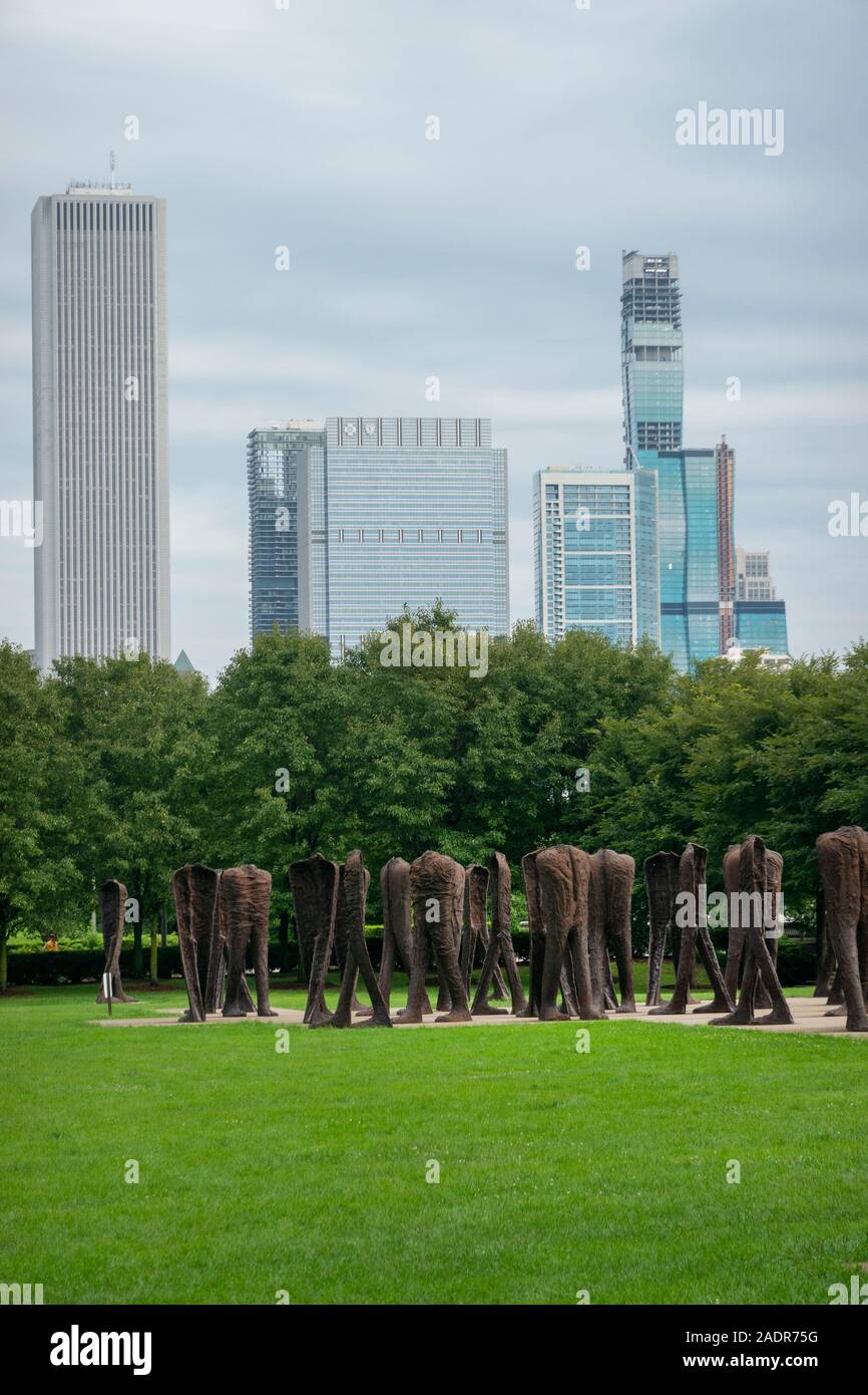 Agora sculpture in Grant Park Chicago Illinois Stock Photo Alamy