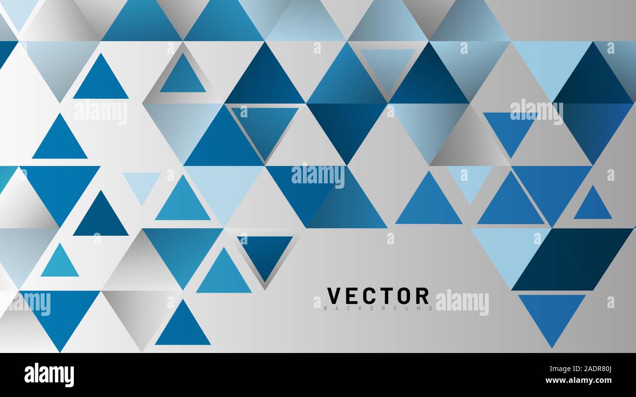 triangle pattern abstract background in blue. vector design Stock Vector