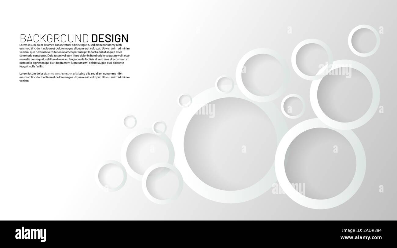 abstract vector background. white circle rings with overlapping shadows. design illustration Stock Vector