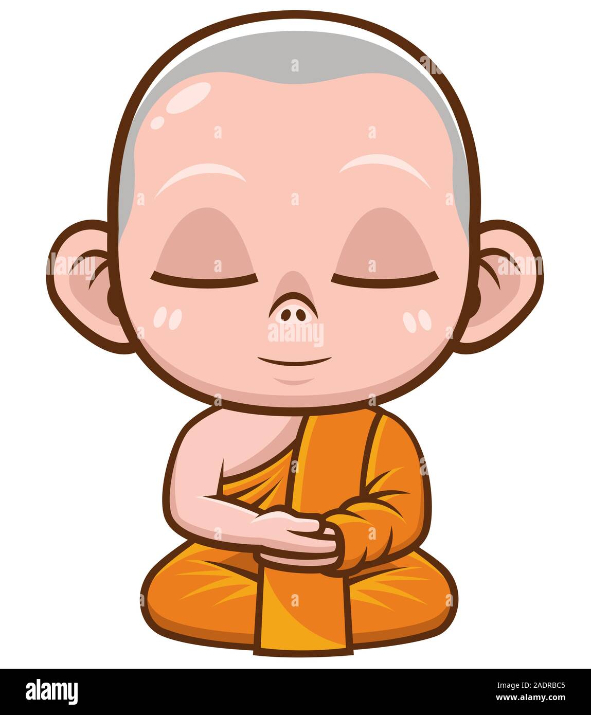 Vector illustration of Buddhist Monk cartoon Stock Vector Image & Art -  Alamy