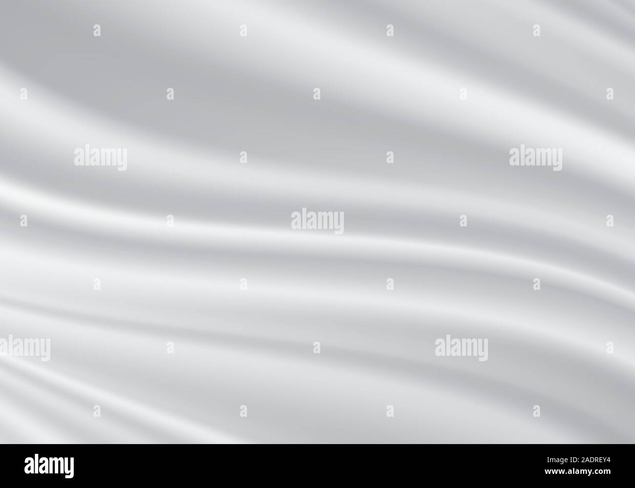 Realistic white fabric satin wave luxury background texture vector illustration. Stock Vector
