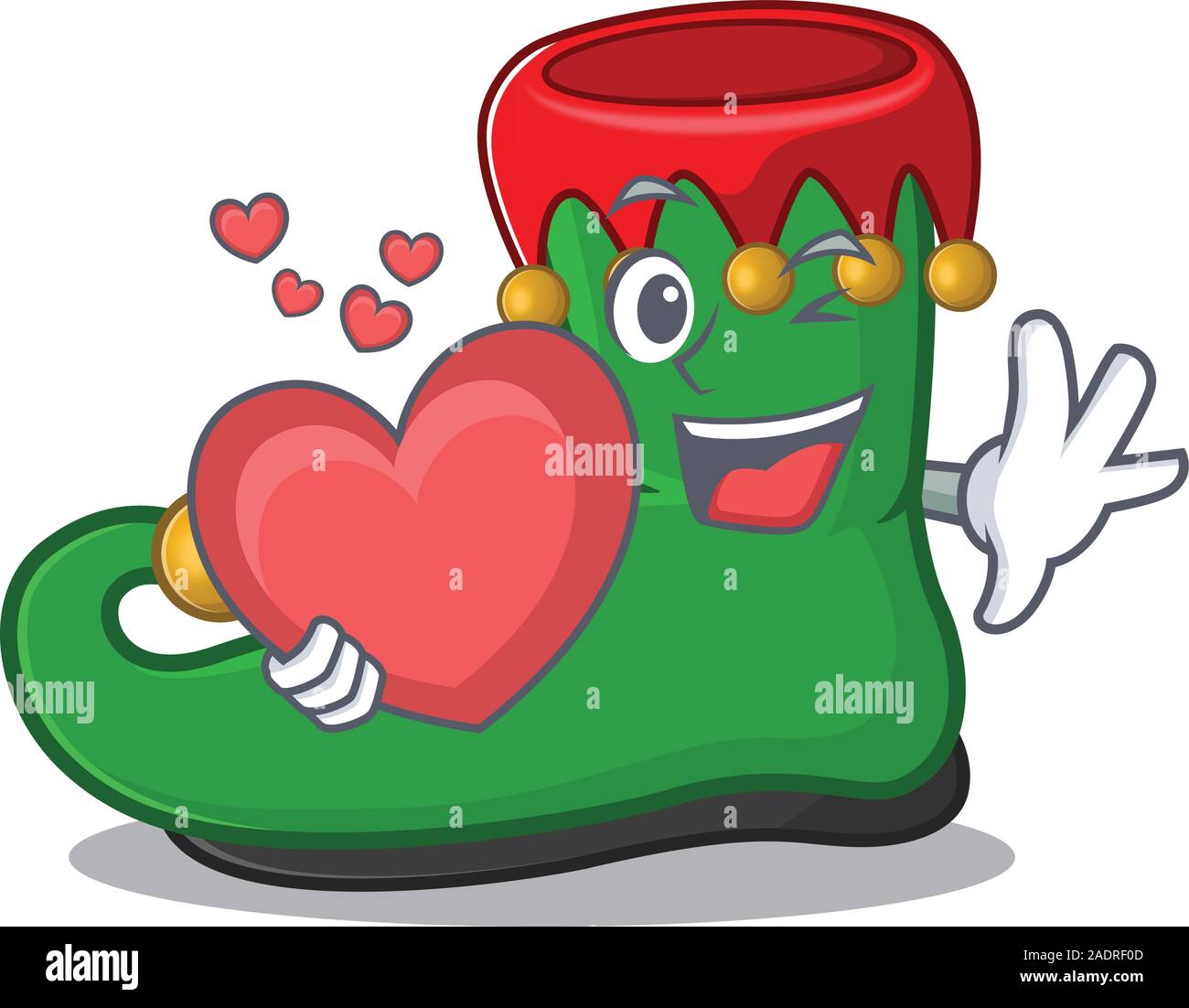 With heart elf shoes cartoon character mascot style Stock Vector Image &  Art - Alamy