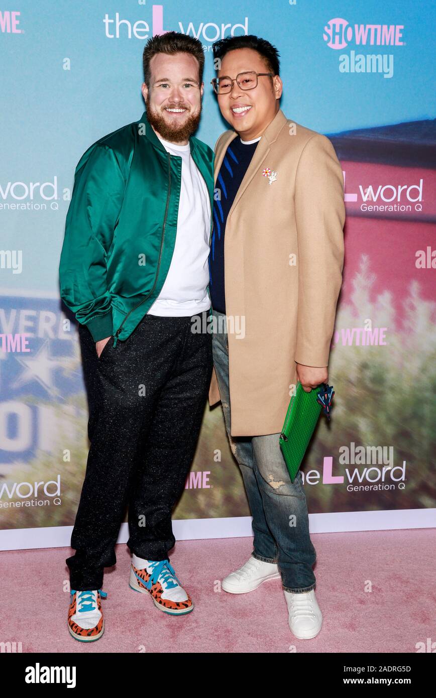 Los Angeles, CA - December 02, 2019: Zeke Smith and Nico Santos attend the premiere of Showtime's 'The L Word: Generation Q' at the Regal LA Live Stock Photo