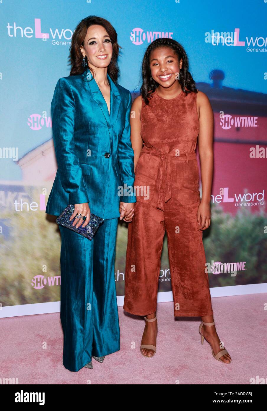 Los Angeles, CA - December 02, 2019: Jennifer Beals and Jordan Hull attend the premiere of Showtime's 'The L Word: Generation Q' at the Regal LA Live Stock Photo