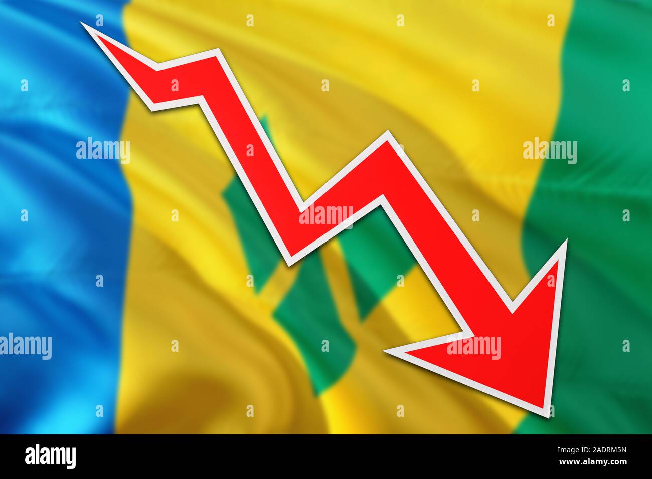 Saint Vincent And The Grenadines economy graph is indicating negative