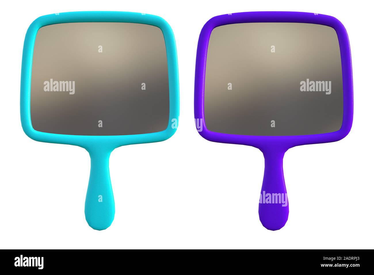 Pair of handheld mirrors isolated on white, 3d render Stock Photo Alamy
