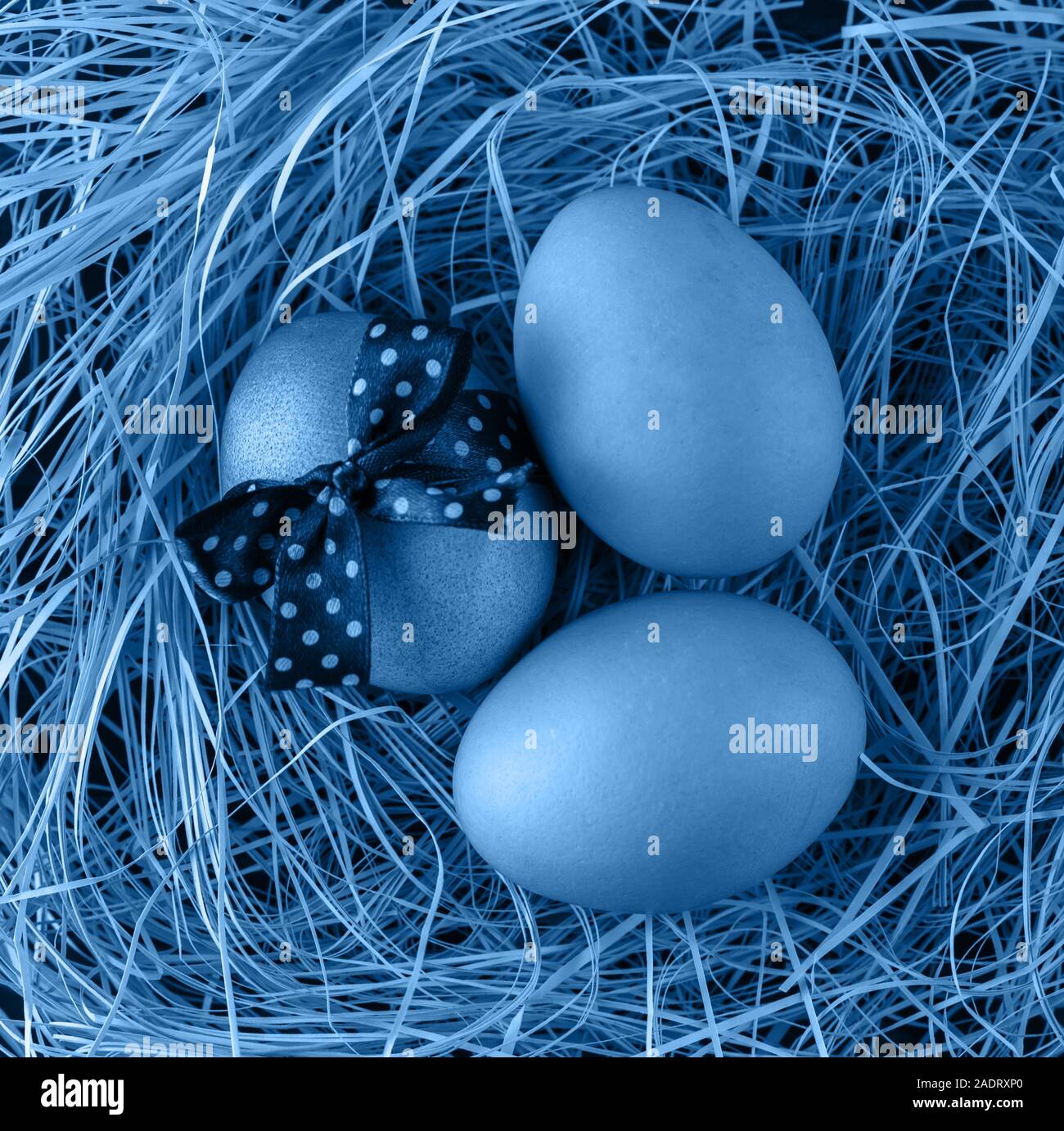 Color Of The Year 2020 Classic Blue Easter Eggs Concept Stock