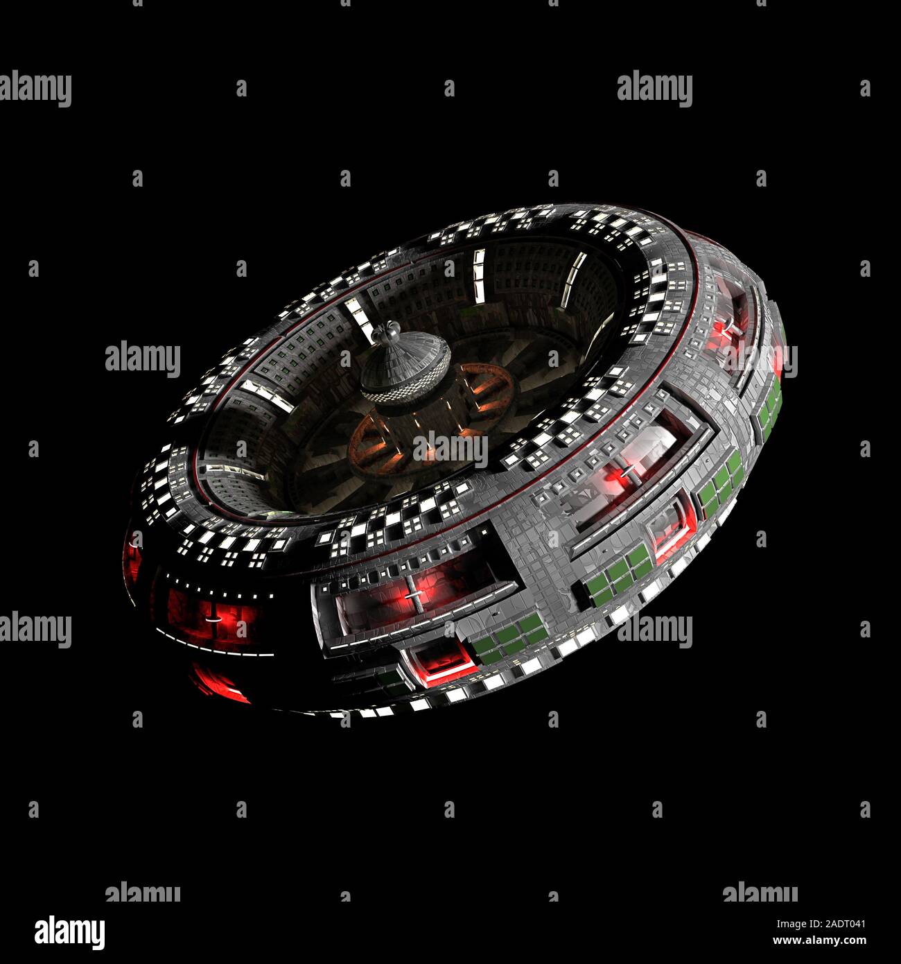 space station isolated on black background, high detail spacecraft ...