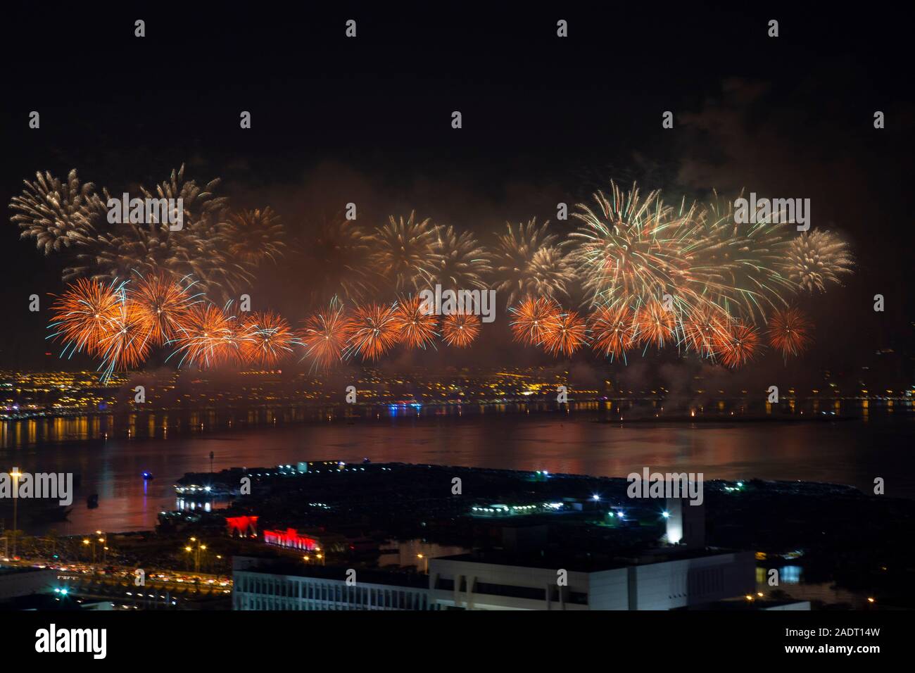 Fireworks on Qatar National day in Doha Stock Photo Alamy