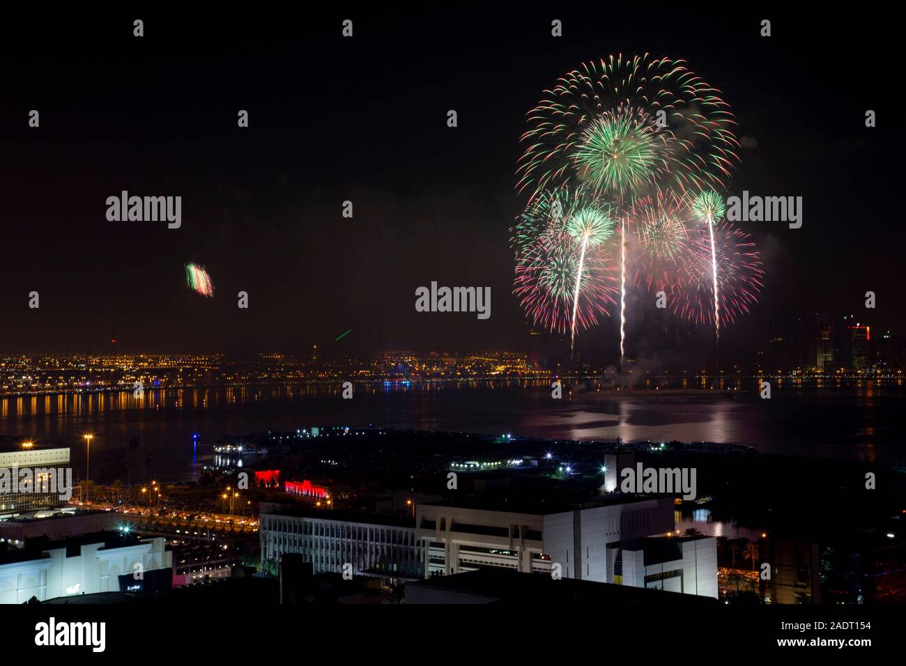 Fireworks on Qatar National day in Doha Stock Photo Alamy