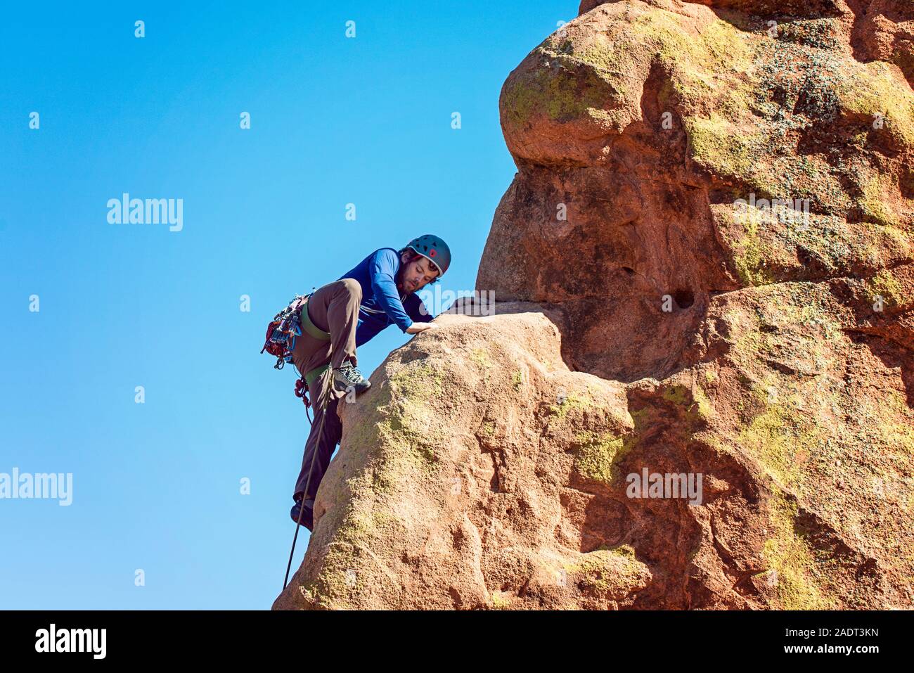 Male Rock Climber at Garden of the Gods Colorado Stock Photo