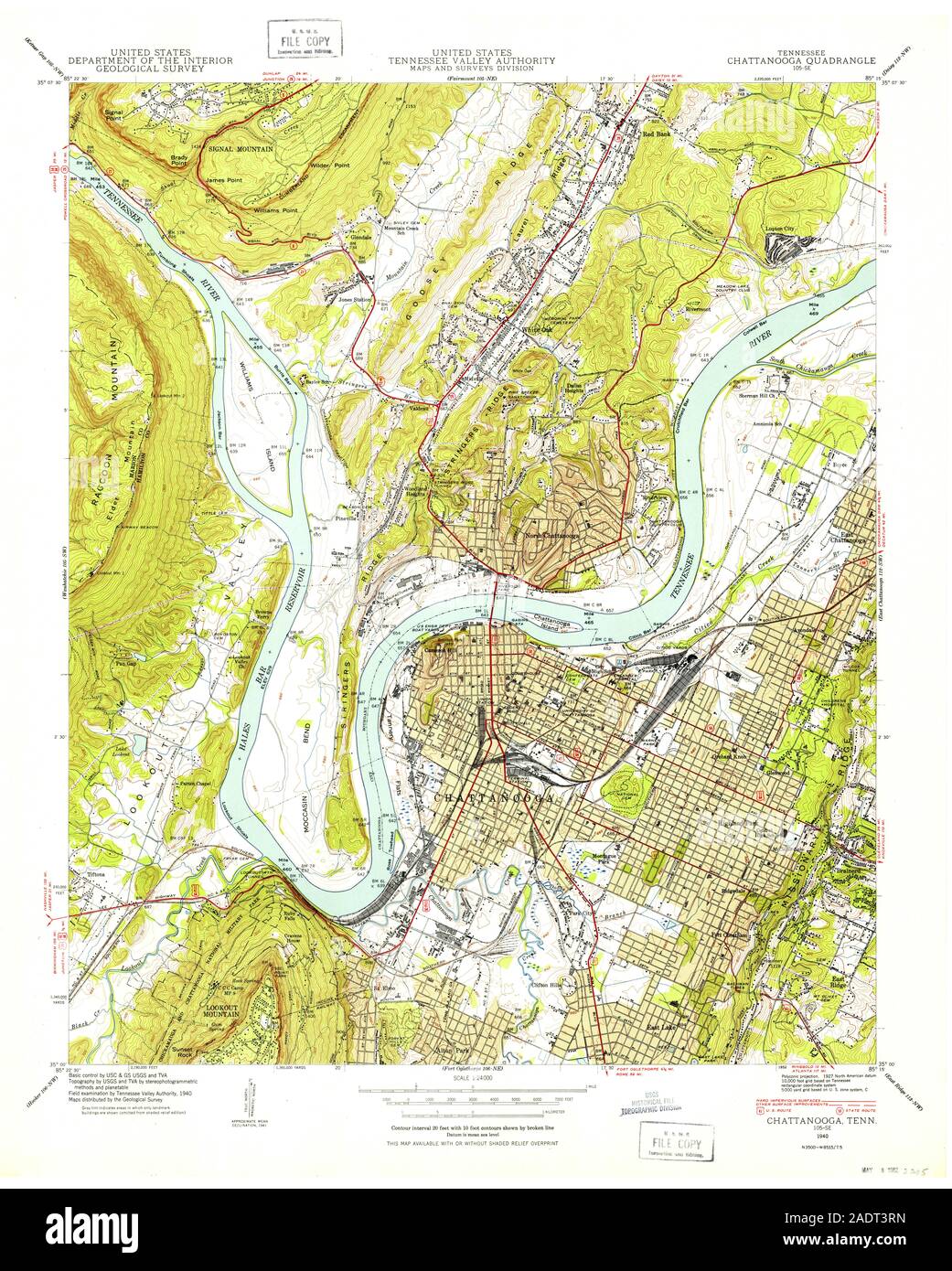 Map of chattanooga Cut Out Stock Images & Pictures Alamy