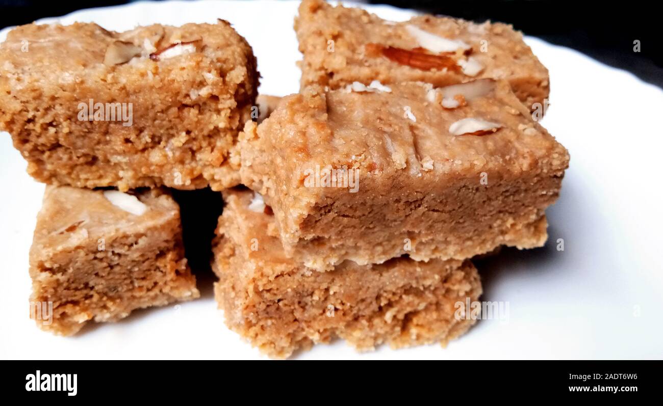 Indian Diwali Sweet Food Kalakand Also Know As Halwa Or Mawa