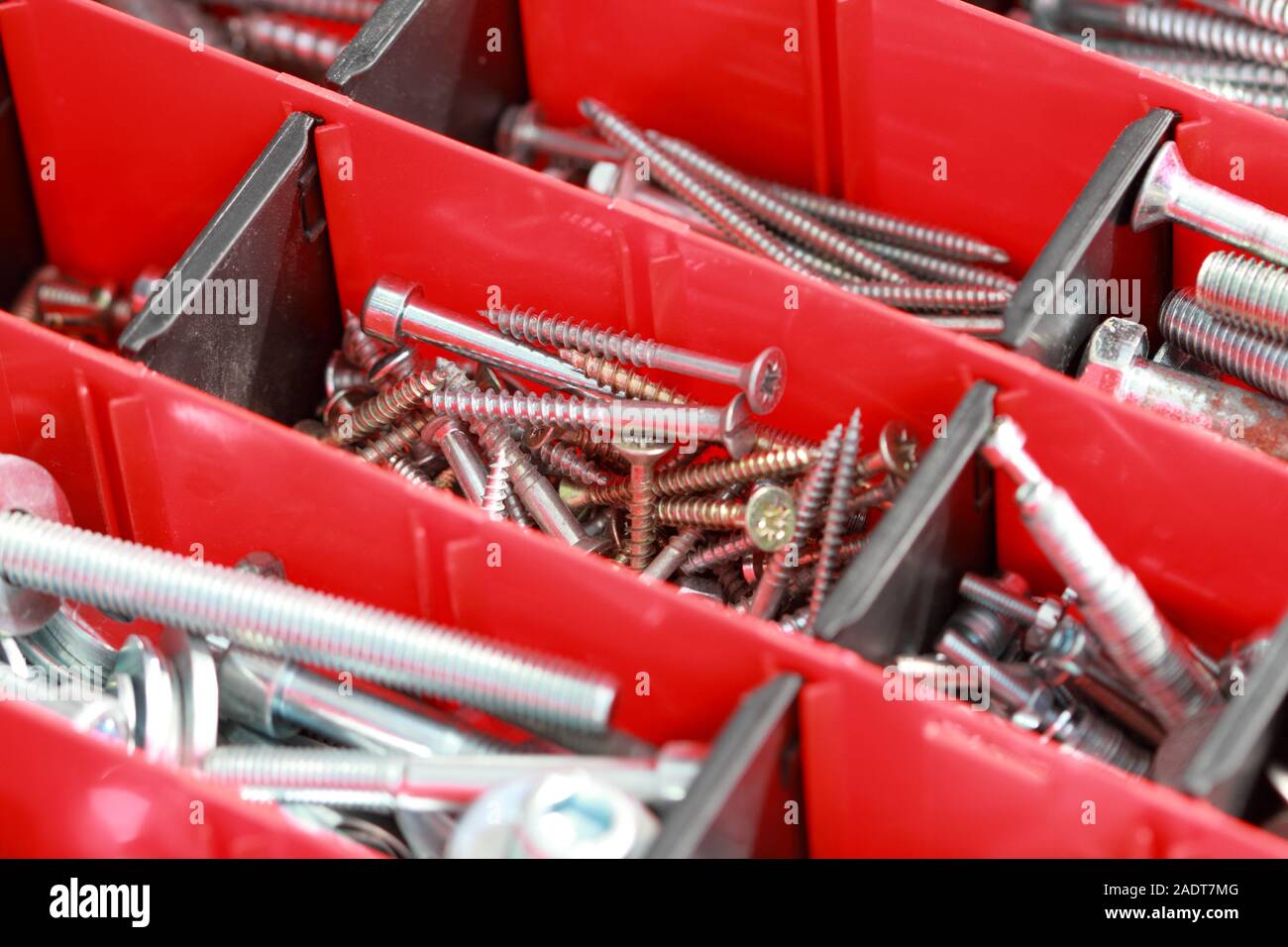 Bolts and nuts on a workbench Stock Photo Alamy