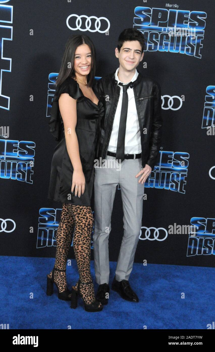 Los Angeles, California, USA 4th December 2019 Actress Peyton Elizabeth Lee and actor Joshua Rush attend Twentieth Century Fox presents The World Premiere of Blue Sky Studios' 'Spies In Disguise' on December 4, 2019 at El Capitan Theatre in Los Angeles, California, USA. Photo by  Barry King/Alamy Live News Stock Photo