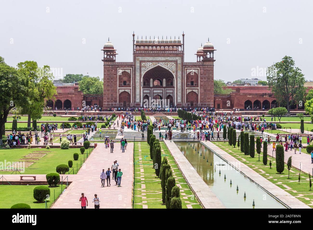 Great Entrance Gate with walkway, garden square, reflecting pool and