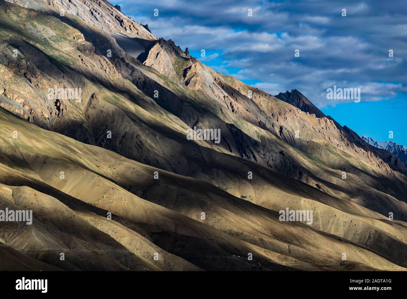 Mountain plain with sunlight and clouds shade Stock Photo