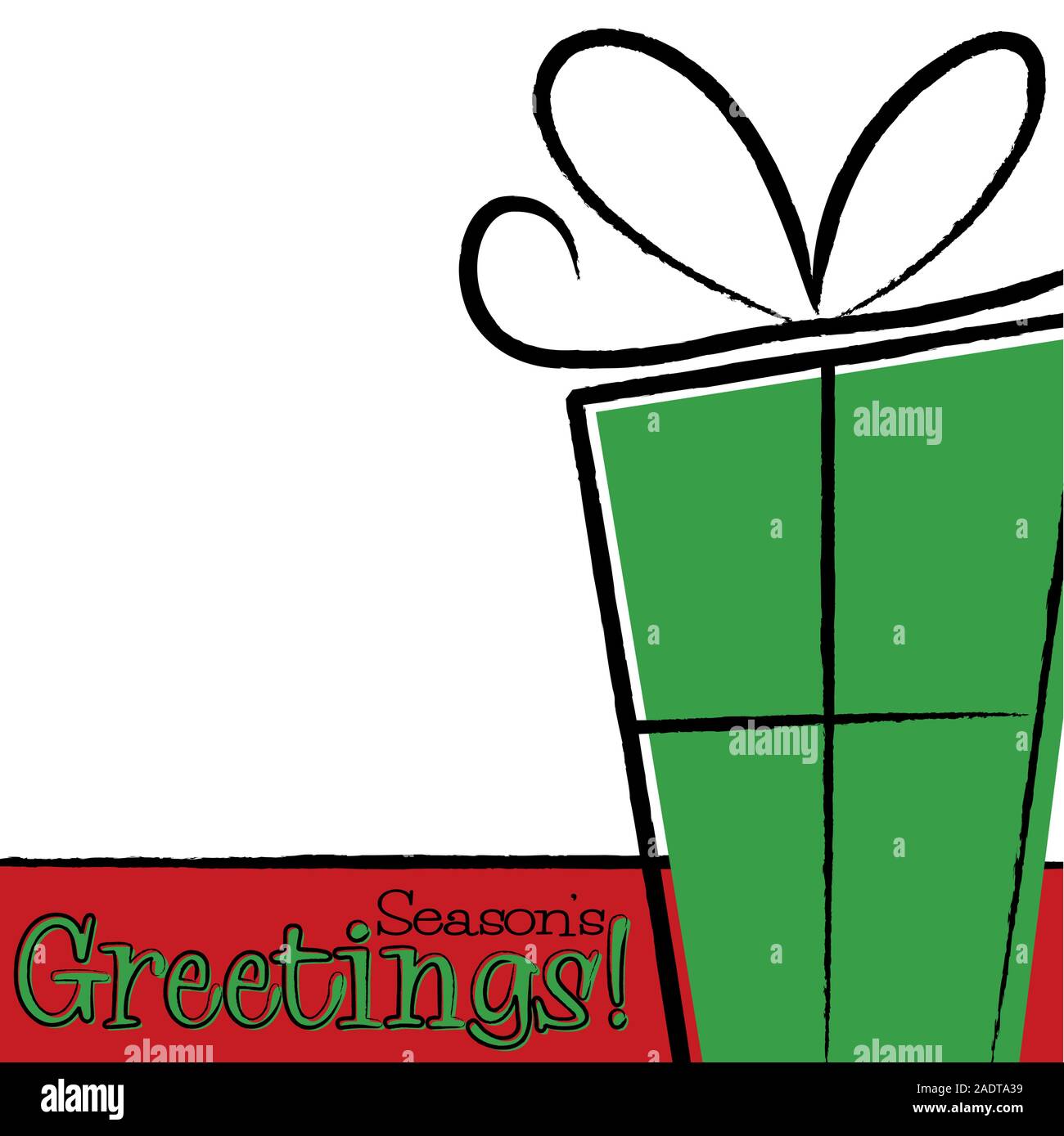 Bright Hand Drawing Christmas Present card in vector format Stock ...