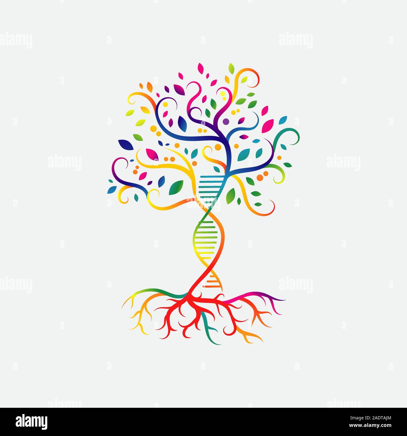 helix dna tree logo design vector icon. simple sign nature DNA strand