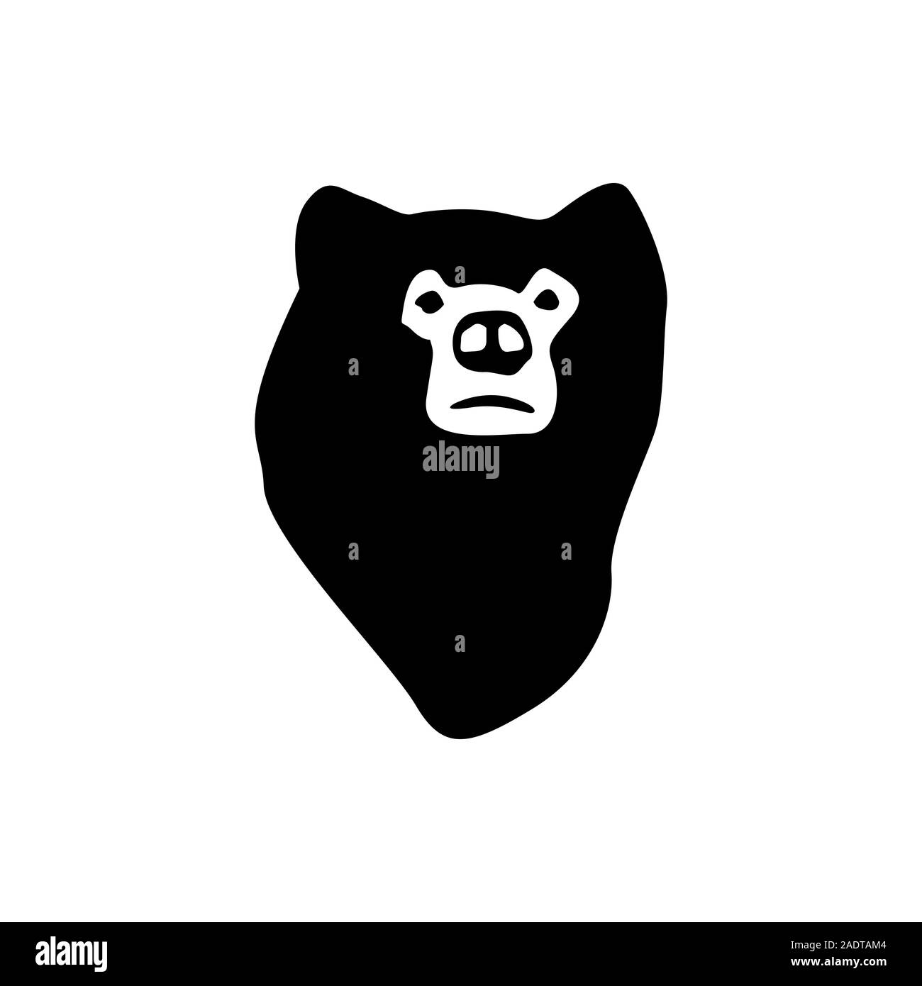 simple black brand bear head logo design Vector illustration Stock Vector