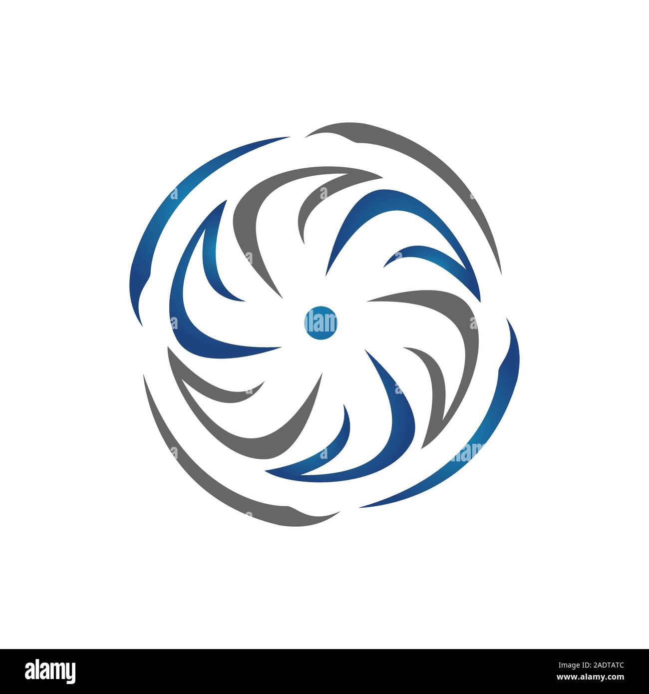 rotation of water wind turbine logo design vector illustrations. circle spinning turbulence turbine symbol. Stock Vector