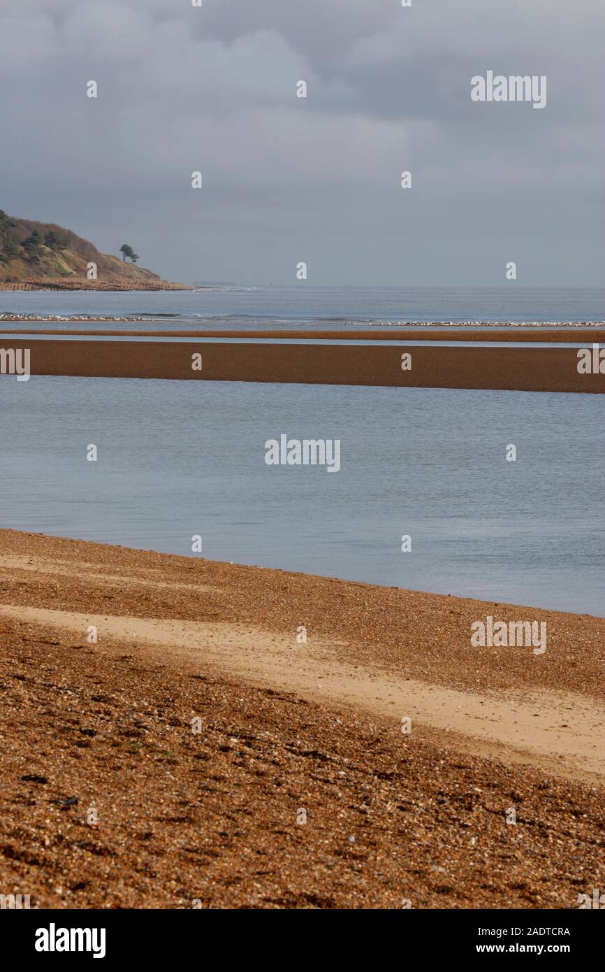 View across The Knolls to Bawdsey from Felixstowe Ferry, Suffolk, England, UK Stock Photo