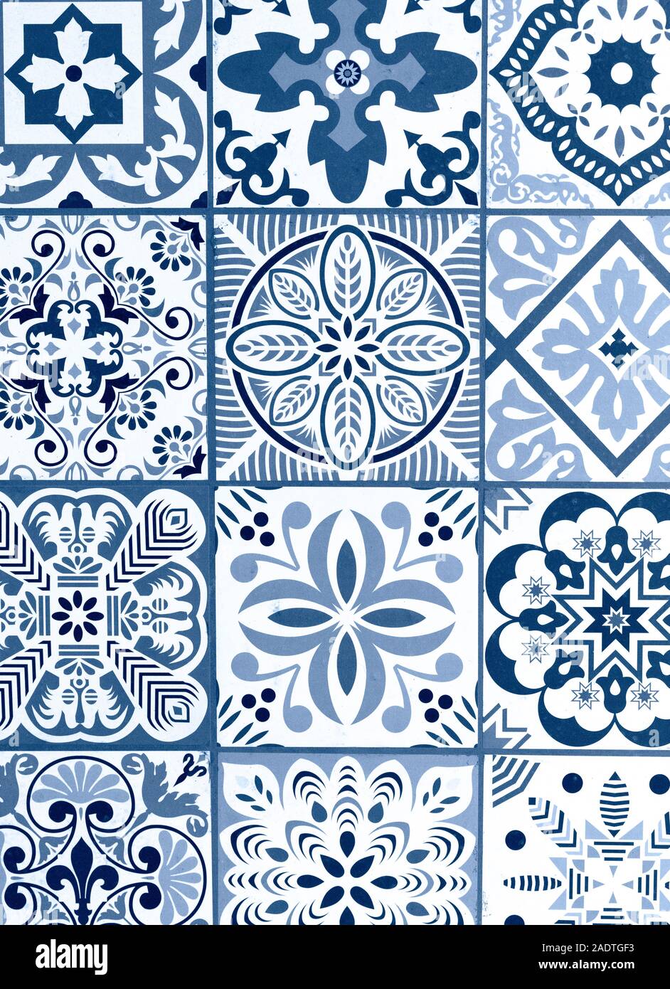 Mexican talavera blue classic background. Color of the year Coy2020