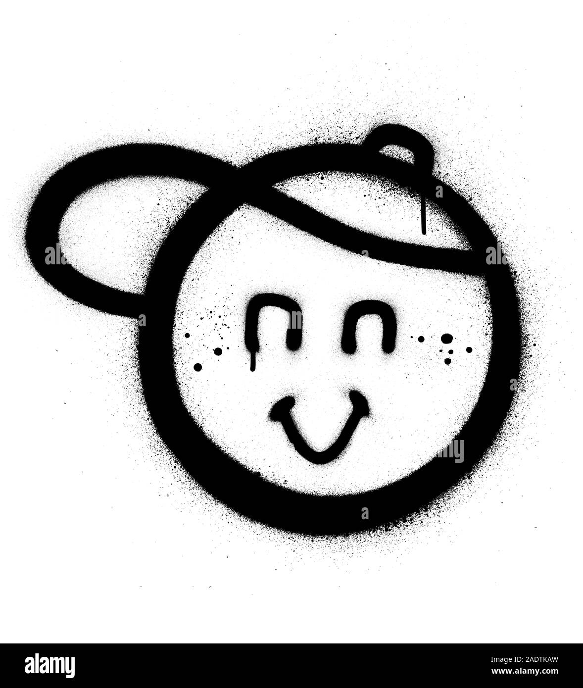 graffiti cute smiling kid icon sprayed in black over white Stock Vector ...