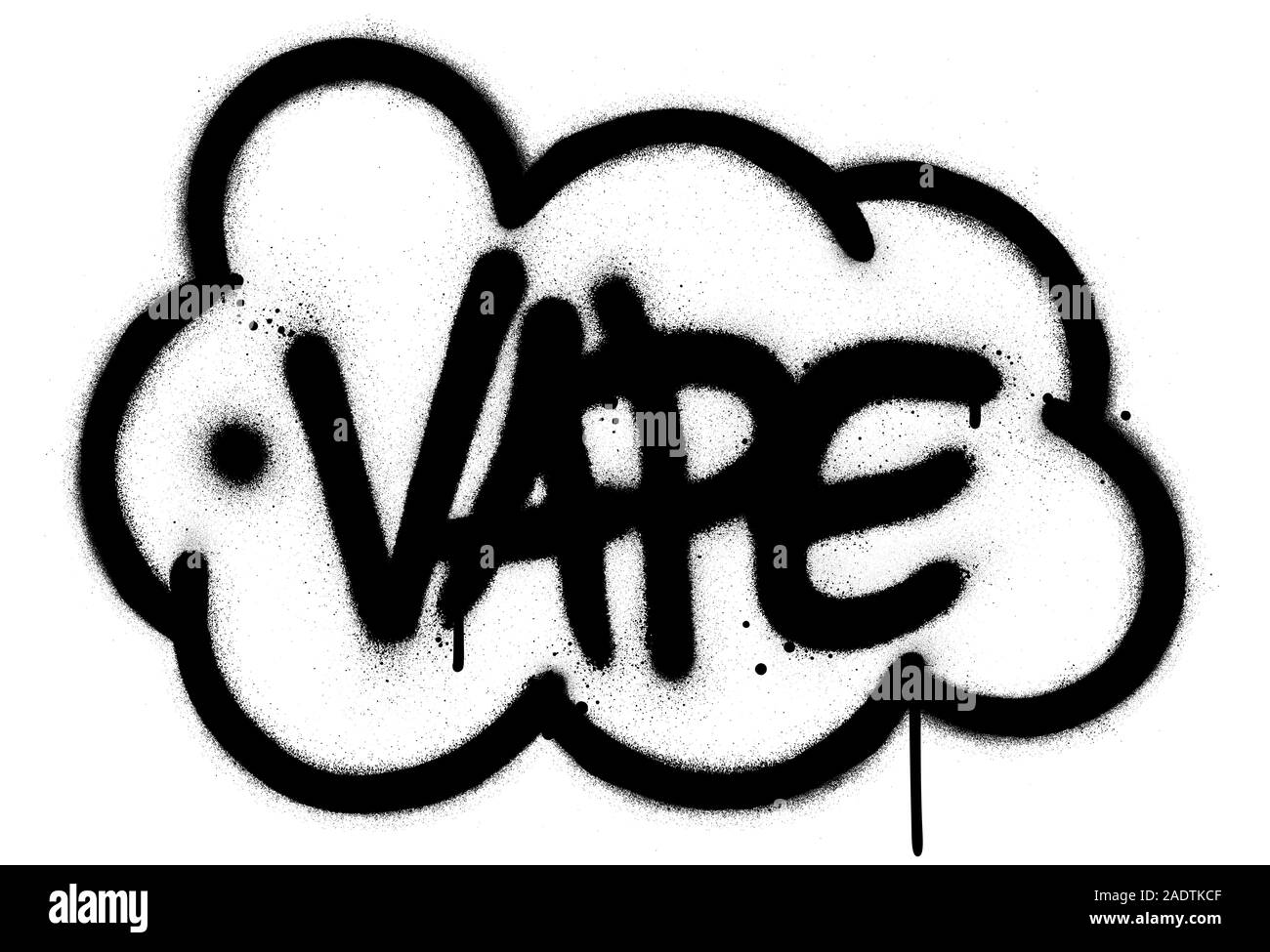 graffiti vape word in cloud shape sprayed in black over white Stock Vector  Image & Art