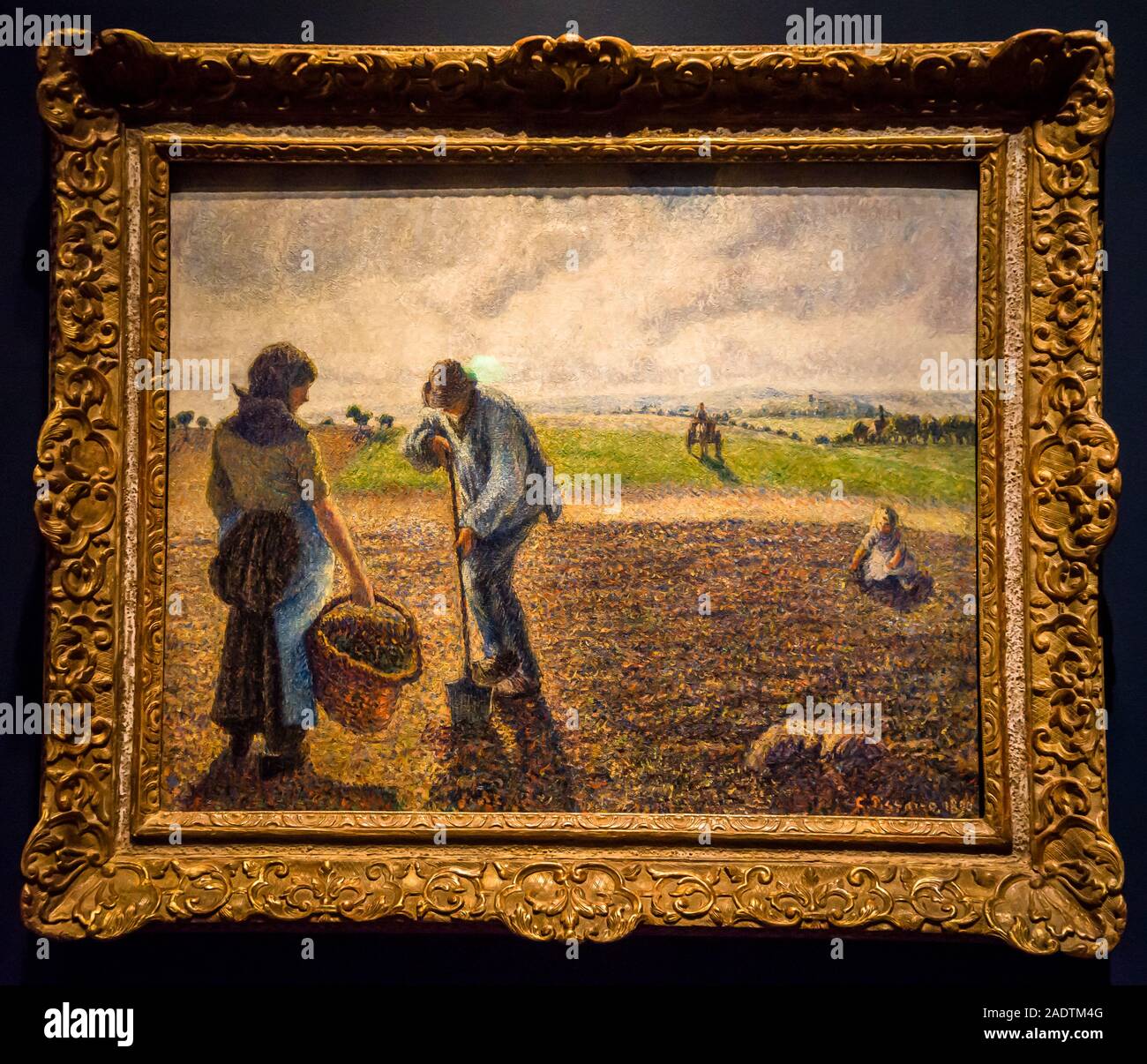 Camille Pissarro painting Peasants in the field, Detroit Institute of Arts, (DIA), Detroit, Michigan, USA Stock Photo