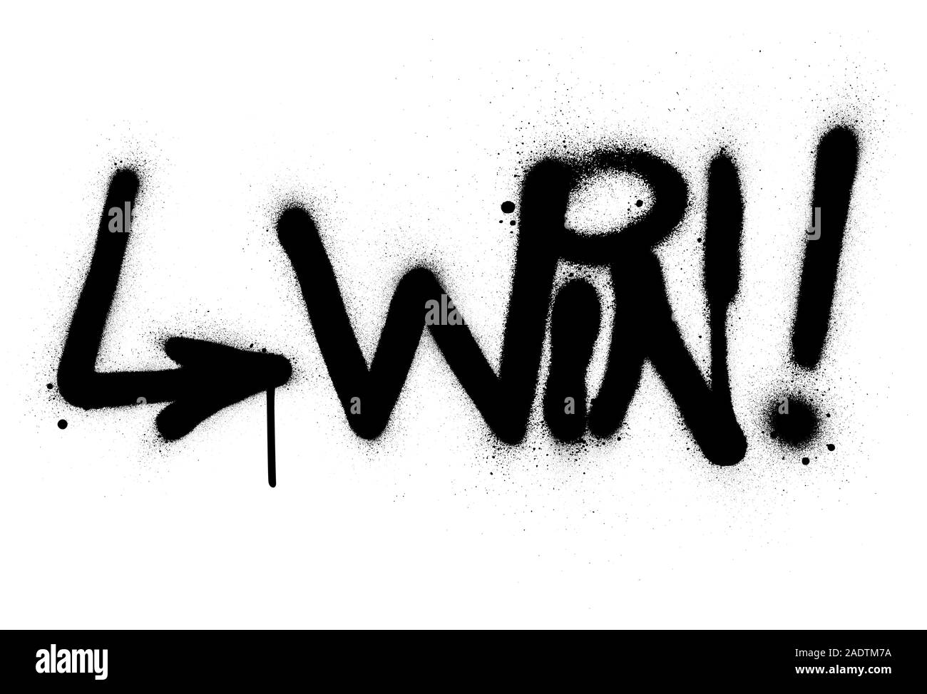 graffiti win word sprayed in black over white Stock Vector