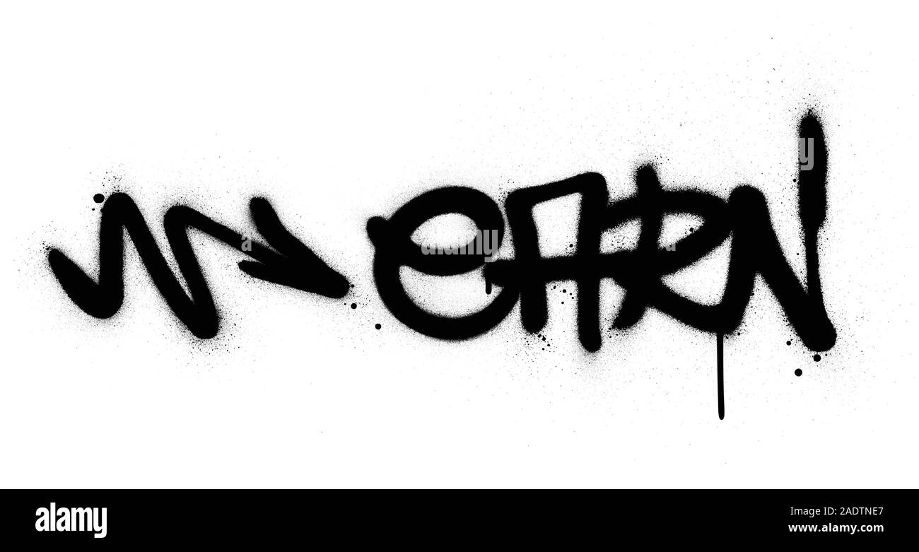 graffiti earn word sprayed in black over white Stock Vector