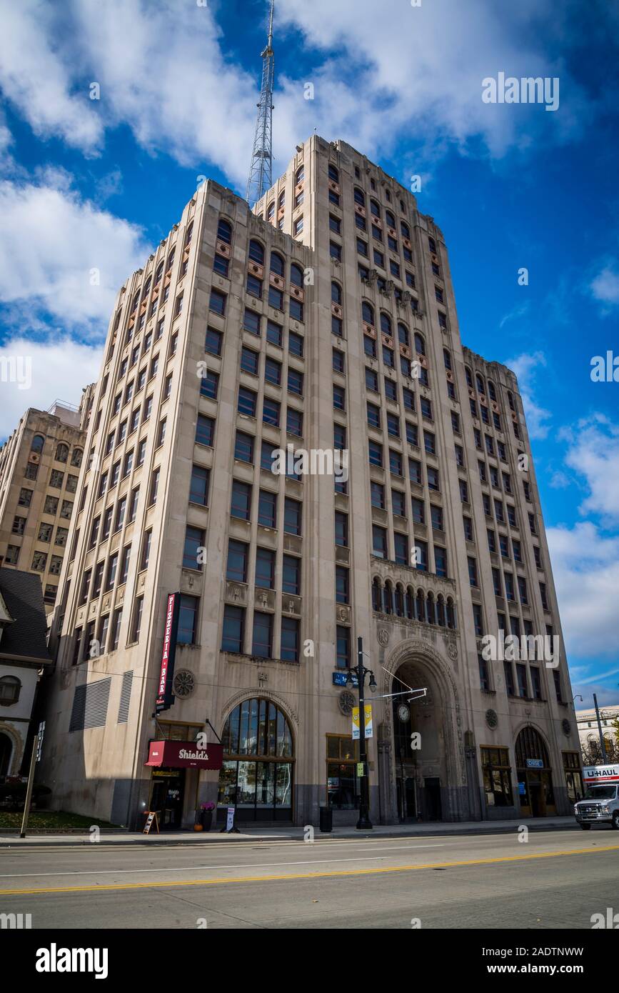 Wayne State University, Woodward Avenue, Detroit's Main Street, Detroit, Michigan, USA Stock Photo