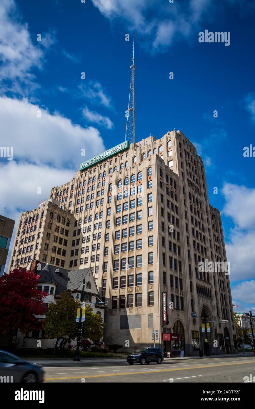 Wayne State University, Woodward Avenue, Detroit's Main Street, Detroit, Michigan, USA Stock Photo